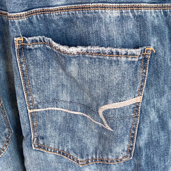 American Eagle distressed jean overall denim cotton size M - Picture 12 of 17